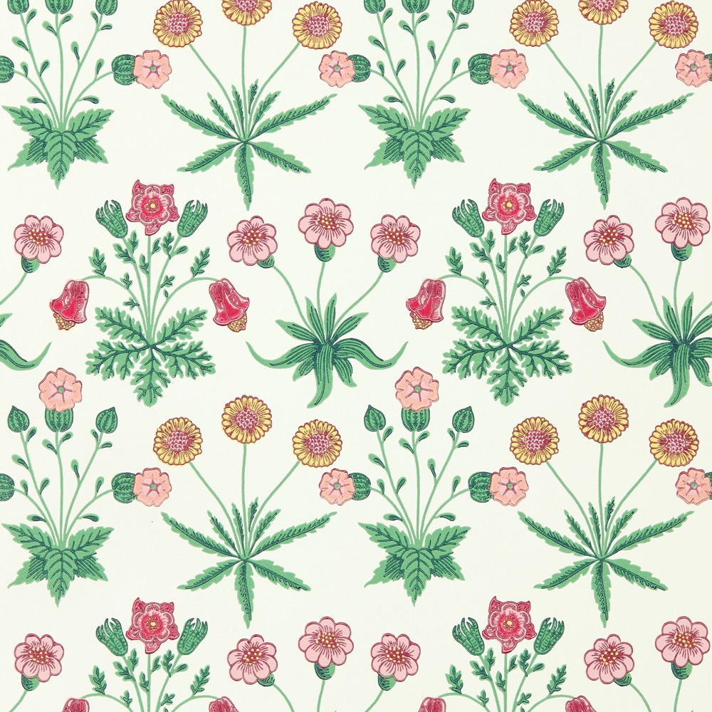 Daisy Wallpaper 510005 by Morris & Co in Strawberry Fields